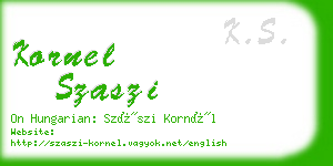 kornel szaszi business card